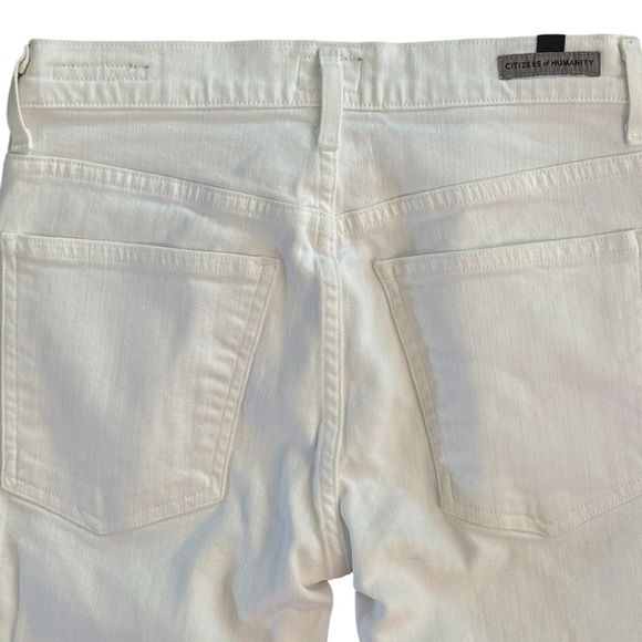 Citizens of Humanity Drew Fray High-Rise Cropped Flare White Jeans - Picture 7 of 10